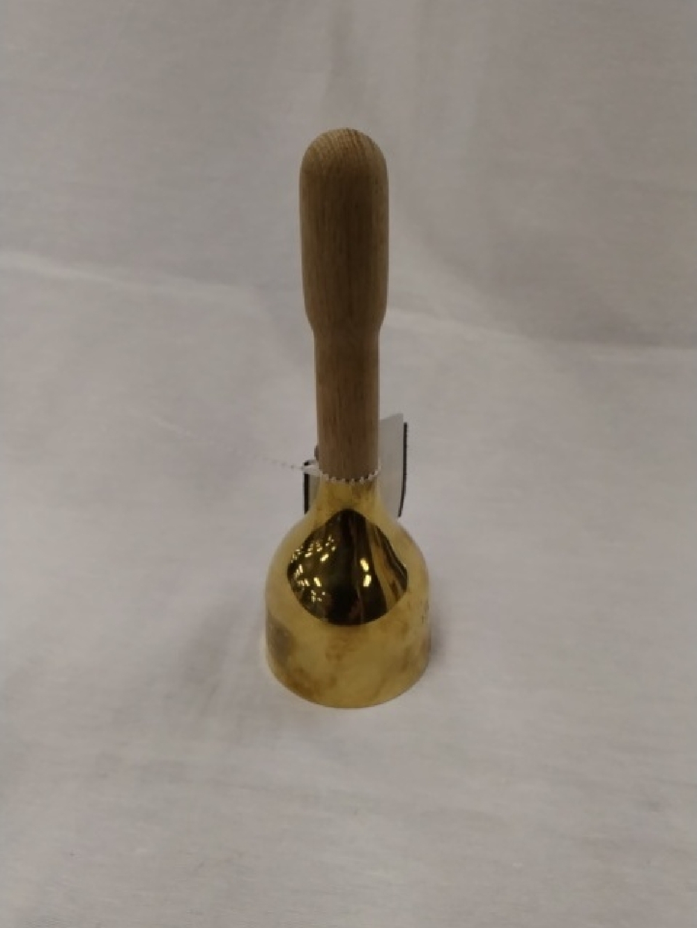 Brass Bell with Wooden Handle - Gold and Natural Wood